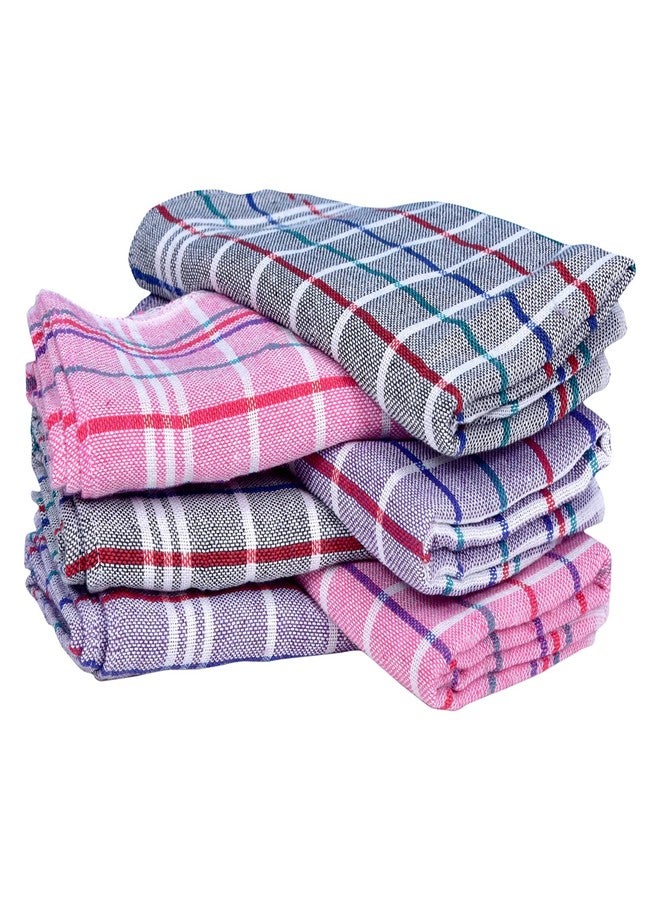 COMFORT WEAVE مناديل تنظيف المطبخ القطنية المريحة، مناديل أطباق - 18 × 18 بوصة، متعددة الألوان، عبوة من 12 قطعة - Image 1